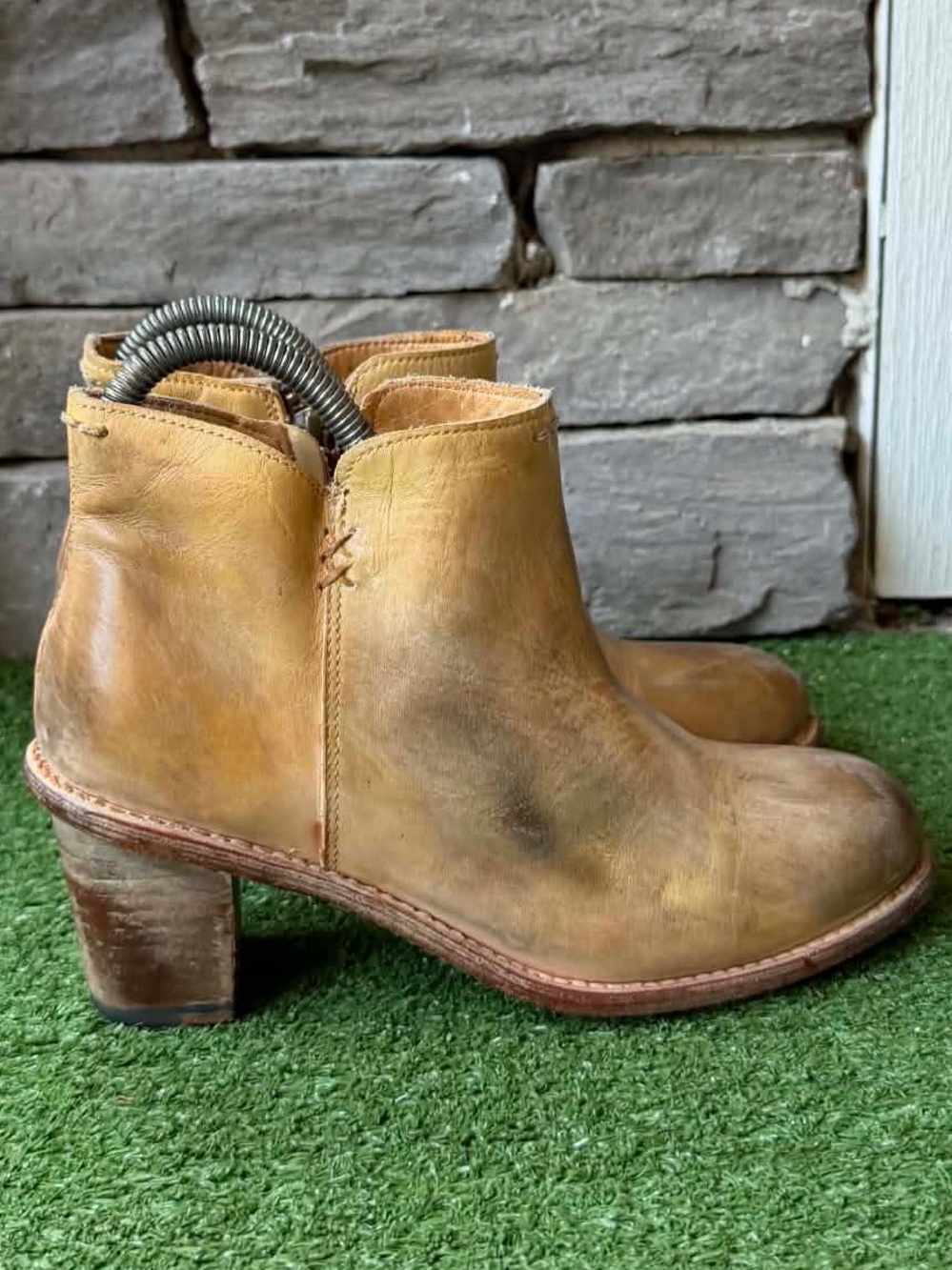 Bed|Stü Cobbler Series Distresses Leather Womens Ankle Boots - Picture 2 of 10